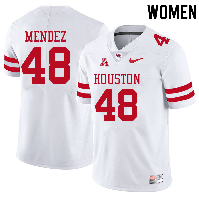 Women #48 Caleb Mendez Houston Cougars College Football Jerseys Sale-White
